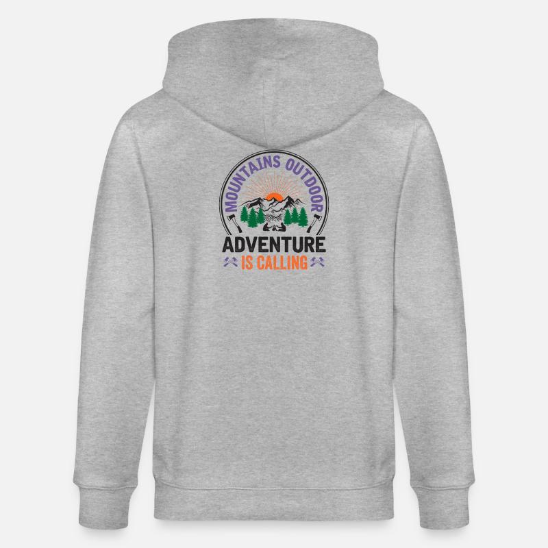 Berge – Das Abenteuer ruft - Stanley/Stella Unisex Bio-Kapuzenjacke CULTIVATOR  - Grau meliert