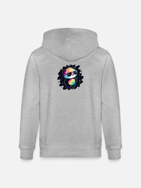 Panda Rainbow Galaxy Cool Glasses - Stanley/Stella CULTIVATOR  Unisex Organic Hooded Jacket - heather grey