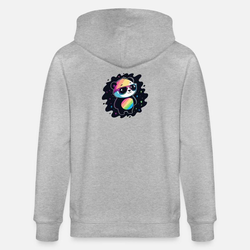 Panda Rainbow Galaxy Cool Glasses - Stanley/Stella CULTIVATOR  Unisex Organic Hooded Jacket - heather grey