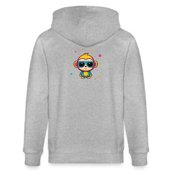 Singe Mignon Neon Lunettes Bleues - Veste à capuche bio CULTIVATOR Stanley/Stella Unisexe - gris chiné - Dos - Luana (180cm)