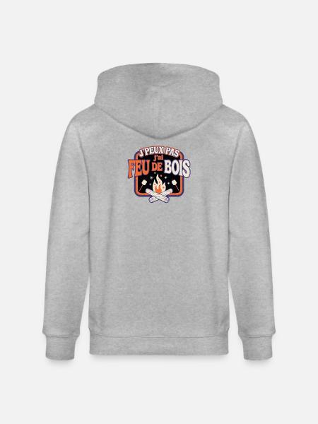 Jpeux pas j'ai feu de bois - Veste à capuche bio CULTIVATOR Stanley/Stella Unisexe - gris chiné