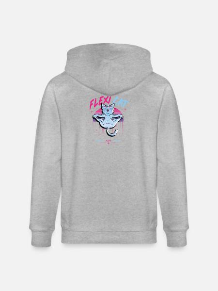 Flexi Cat stretches wonderfully - Stanley/Stella CULTIVATOR  Unisex Organic Hooded Jacket - heather grey