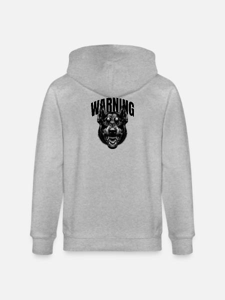 Hund Warning - Stanley/Stella Unisex Bio-Kapuzenjacke CULTIVATOR - Grau meliert