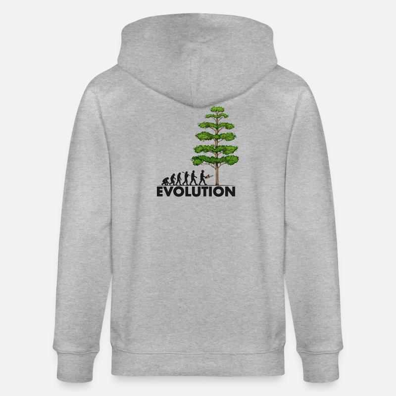 Tronçonneuse Evolution Grey Big Tree - Veste à capuche bio CULTIVATOR Stanley/Stella Unisexe - gris chiné