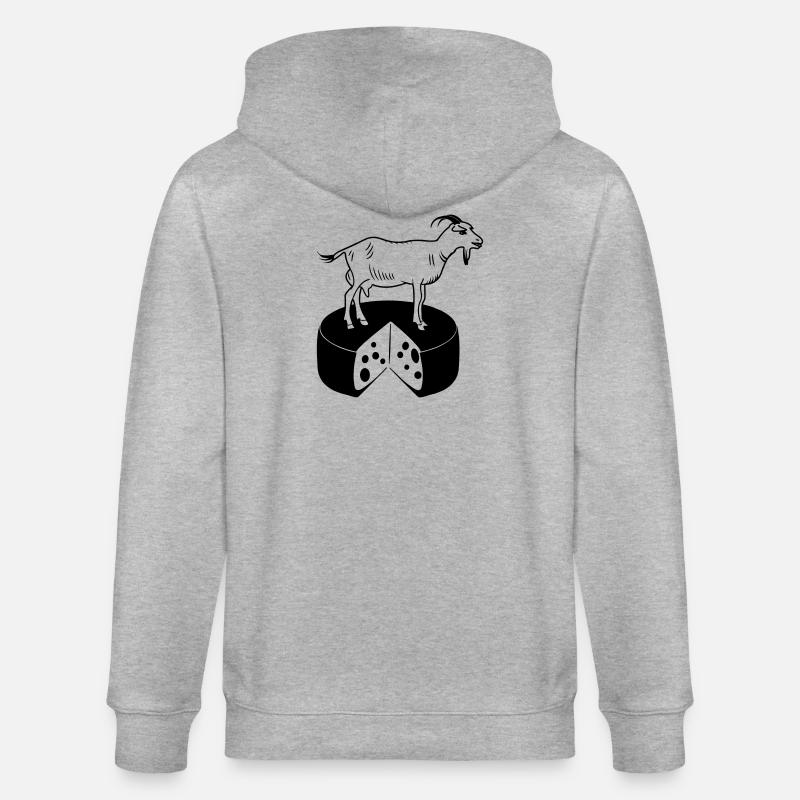Ziege auf Käse - Stanley/Stella Unisex Bio-Kapuzenjacke CULTIVATOR - Grau meliert