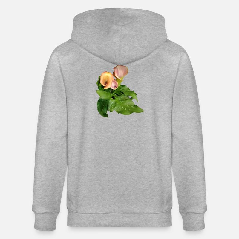 Fleurs de Calla en vert - Veste à capuche bio CULTIVATOR Stanley/Stella Unisexe - gris chiné