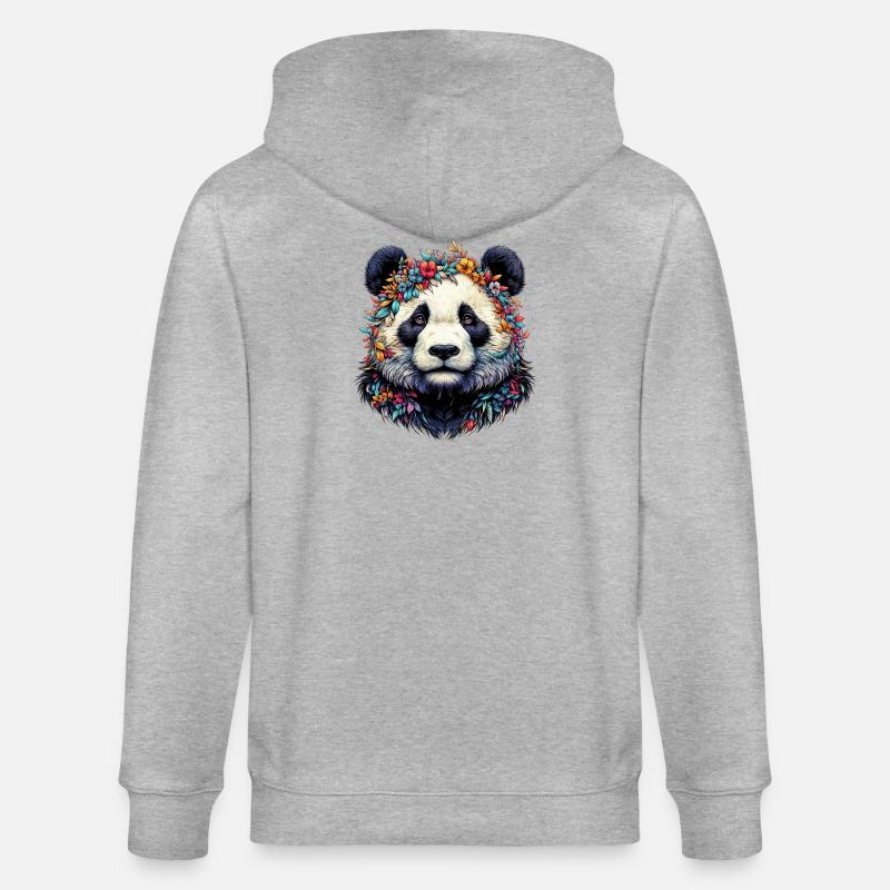 Panda - Stanley/Stella Unisex Bio-Kapuzenjacke CULTIVATOR - Grau meliert