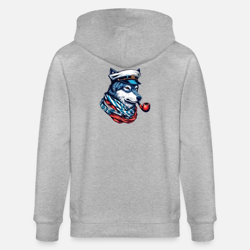 Seewolf Wolf Wölfe - Stanley/Stella Unisex Bio-Kapuzenjacke CULTIVATOR  - Grau meliert