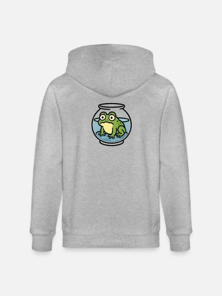 Frog in a Bowl - Stanley/Stella CULTIVATOR  Unisex Organic Hooded Jacket - heather grey