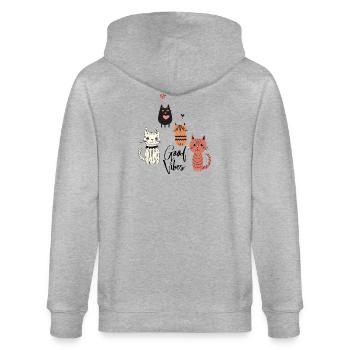 Verspielte Katzen - Stanley/Stella Unisex Bio-Kapuzenjacke CULTIVATOR  - Grau meliert - Hinten - Luana (180cm)