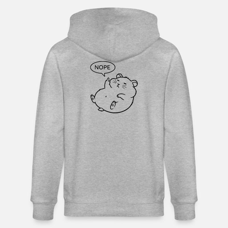 Nope Hamster | Lustiges Mittelfinger Statement - Stanley/Stella Unisex Bio-Kapuzenjacke CULTIVATOR - Grau meliert