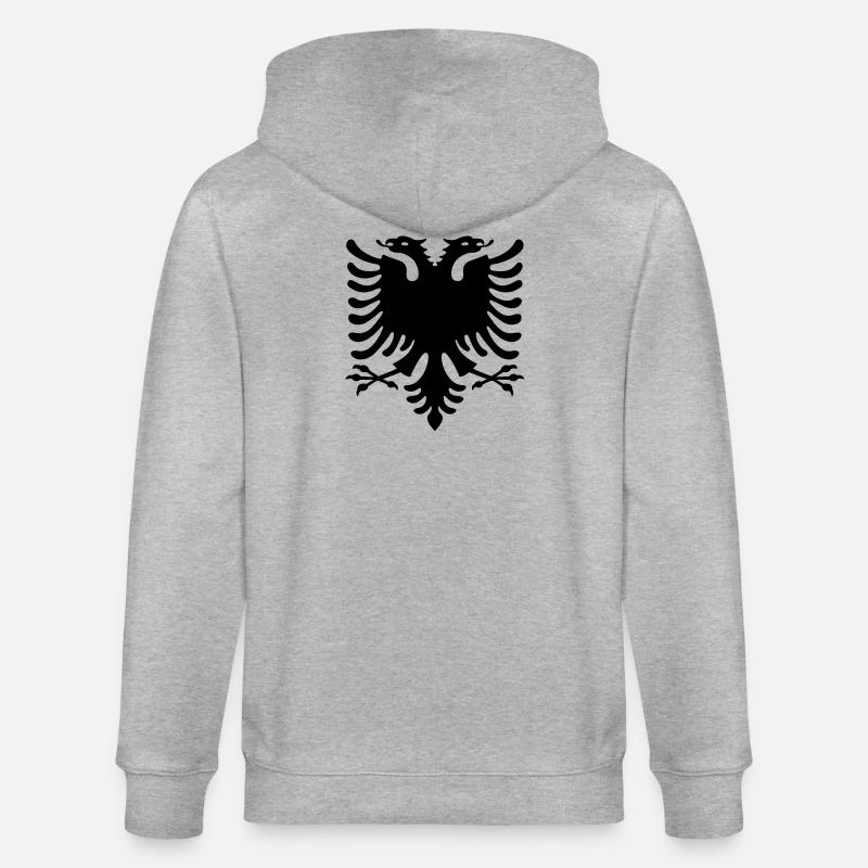 Shqiponja - Doppelkopf Adler - Veste à capuche bio CULTIVATOR Stanley/Stella Unisexe - gris chiné