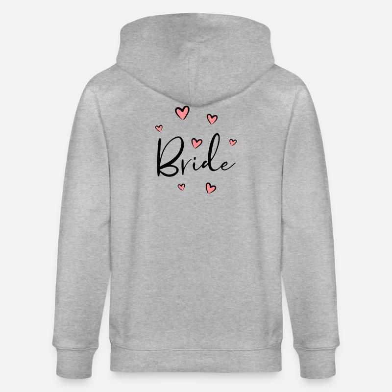 Bride Herz Junggesellinnenabschied Geschenk - Stanley/Stella Unisex Bio-Kapuzenjacke CULTIVATOR  - Grau meliert