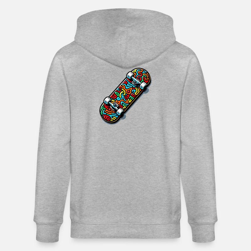 Skateboard - Stanley/Stella CULTIVATOR  Unisex Organic Hooded Jacket - heather grey