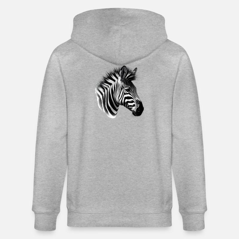 Zebra - Stanley/Stella Unisex Bio-Kapuzenjacke CULTIVATOR  - Grau meliert