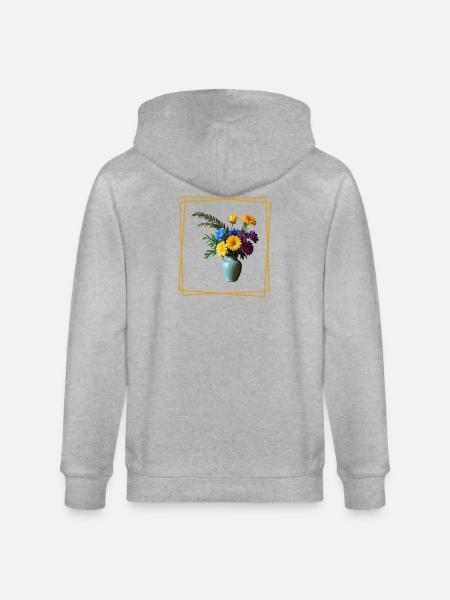 Flowers - Stanley/Stella Unisex Bio-Kapuzenjacke CULTIVATOR - Grau meliert