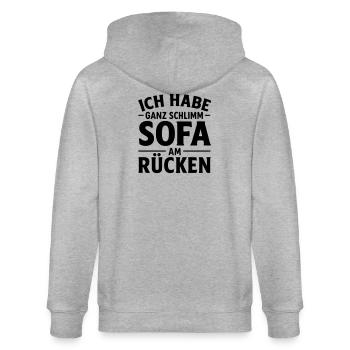 Sofa Chill Mode Sunday Mode Mood Sunday Outfit - Stanley/Stella CULTIVATOR  Unisex Organic Hooded Jacket - heather grey - Back - Luana (180cm)