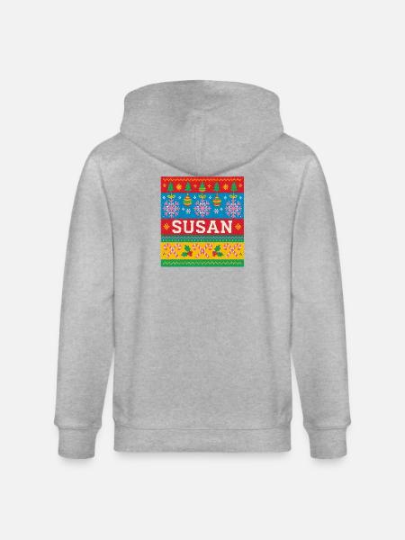 Personalised Susan Christmas Art - Stanley/Stella CULTIVATOR Unisex Organic Hooded Jacket - heather grey