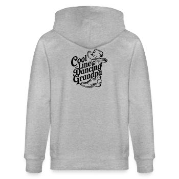 Cool Grandpa Line Danse – Chapeau de cowboy et bottes - Veste à capuche bio CULTIVATOR Stanley/Stella Unisexe - gris chiné - Dos - Luana (180cm)