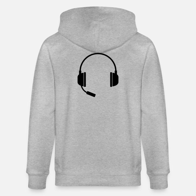 Casque avec micro - Veste à capuche bio CULTIVATOR Stanley/Stella Unisexe - gris chiné