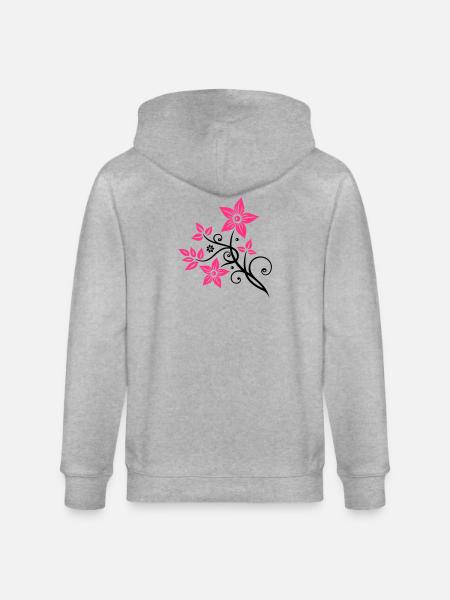 Beautiful, filigree flowers. Floral element. - Stanley/Stella CULTIVATOR Unisex Organic Hooded Jacket - heather grey
