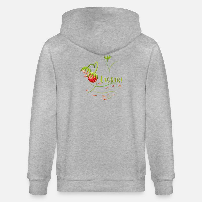 Erdbeerzeit, lecker, Erdbeere - Stanley/Stella Unisex Bio-Kapuzenjacke CULTIVATOR  - Grau meliert
