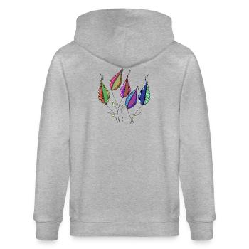 leaves - Stanley/Stella CULTIVATOR  Unisex Organic Hooded Jacket - heather grey - Back - Luana (180cm)
