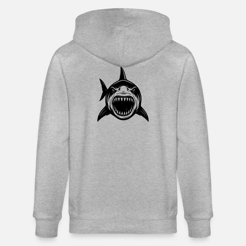 Attaque du grand grand requin blanc - Veste à capuche bio CULTIVATOR Stanley/Stella Unisexe - gris chiné