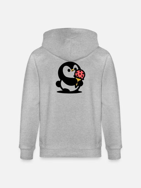Kleiner Pinguin mit Eis - Stanley/Stella CULTIVATOR  Unisex Organic Hooded Jacket - heather grey