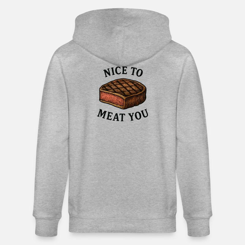 Ravi de vous rencontrer Steak Graphic - Veste à capuche bio CULTIVATOR Stanley/Stella Unisexe - gris chiné