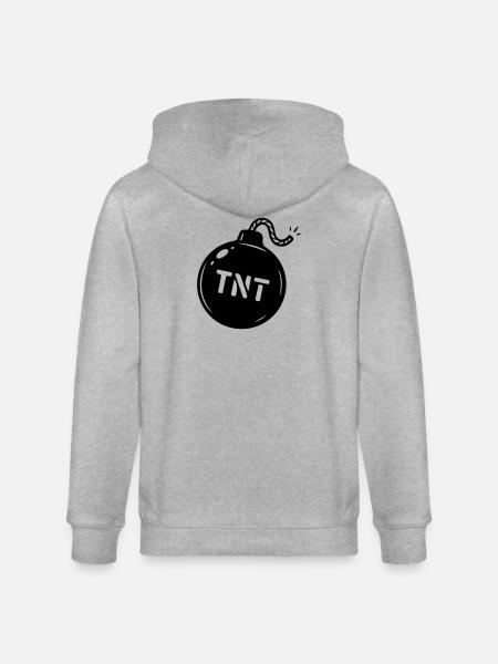 Bomb TNT Symbol - Stanley/Stella CULTIVATOR Unisex Organic Hooded Jacket - heather grey