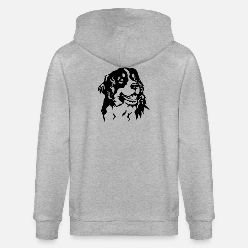 Tête de bouvier bernois - Veste à capuche bio CULTIVATOR Stanley/Stella Unisexe - gris chiné
