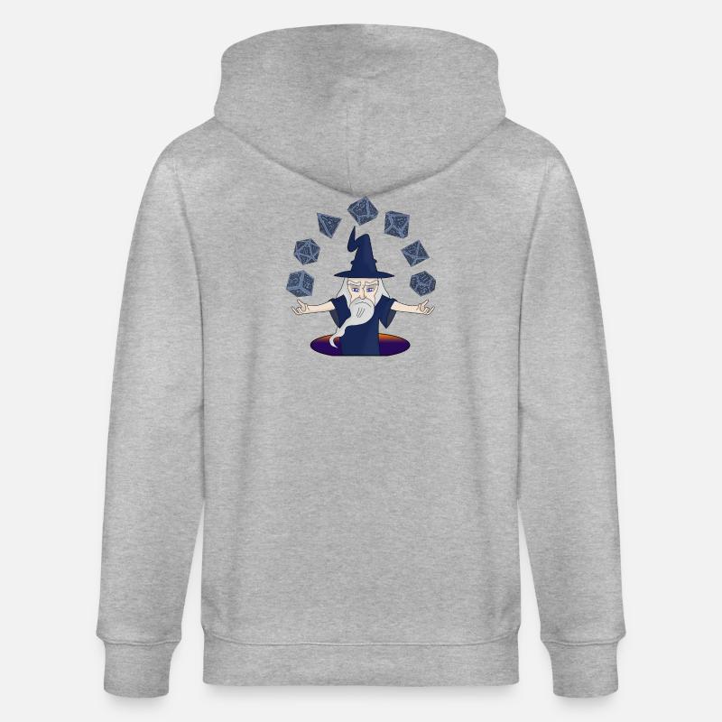 Ein Zauberer mit schwebenden Würfeln - Stanley/Stella Unisex Bio-Kapuzenjacke CULTIVATOR  - Grau meliert