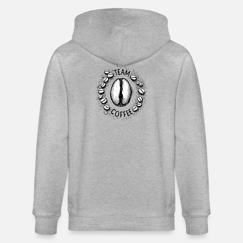 Team Coffee , Team Kaffee, Kaffee Lover - Stanley/Stella Unisex Bio-Kapuzenjacke CULTIVATOR  - Grau meliert