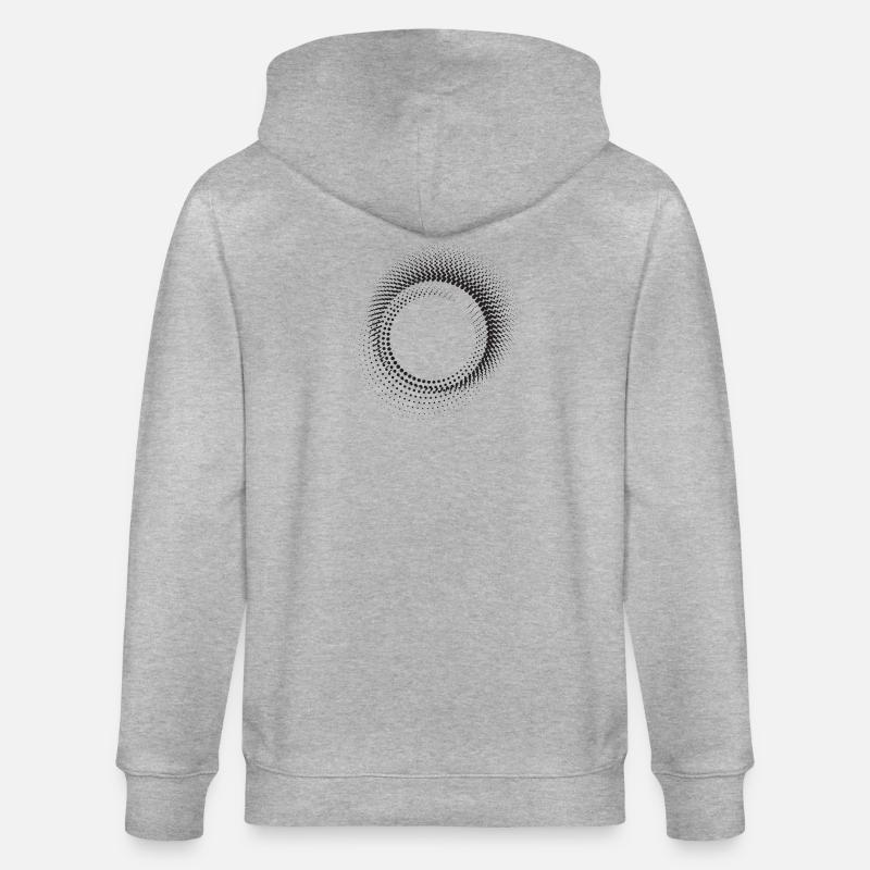 Halo Dot Ring Pattern - Stanley/Stella CULTIVATOR  Unisex Organic Hooded Jacket - heather grey