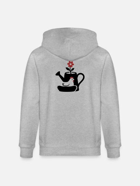 Giesskanne Huhn Nest Grafik - Stanley/Stella Unisex Bio-Kapuzenjacke CULTIVATOR  - Grau meliert
