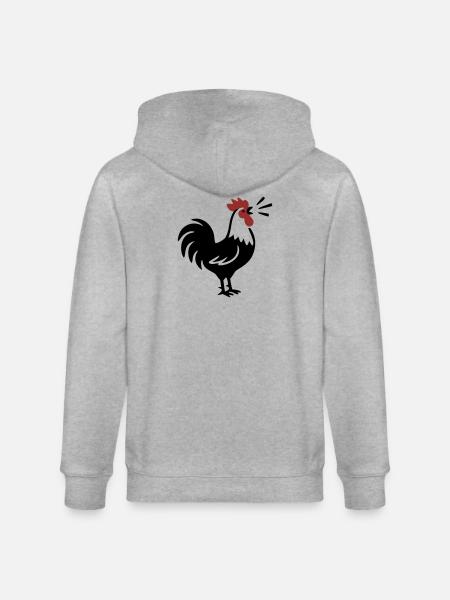 Rooster Crows Farm Logo - Stanley/Stella CULTIVATOR  Unisex Organic Hooded Jacket - heather grey