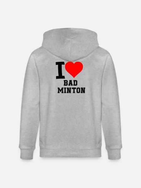 I Love Badminton - Stanley/Stella Unisex Bio-Kapuzenjacke CULTIVATOR - Grau meliert