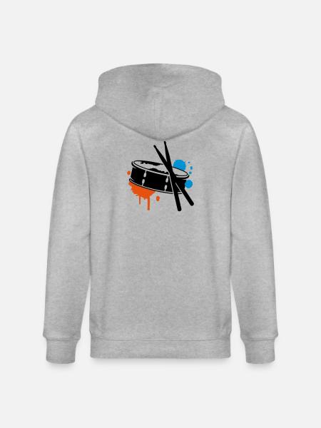 Trommel und Sticks - Stanley/Stella Unisex Bio-Kapuzenjacke CULTIVATOR - Grau meliert