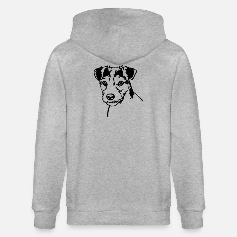 Tête de Parson Russell Terrier - Veste à capuche bio CULTIVATOR Stanley/Stella Unisexe - gris chiné