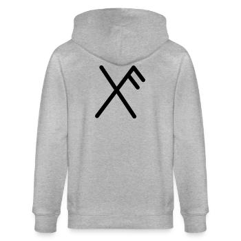Veel geluk Viking rune BONNE CHANCE - Veste à capuche bio CULTIVATOR Stanley/Stella Unisexe - gris chiné - Dos - Luana (180cm)