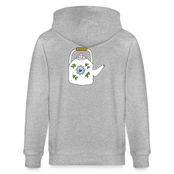 teekanne - Stanley/Stella Unisex Bio-Kapuzenjacke CULTIVATOR  - Grau meliert - Hinten - Luana (180cm)