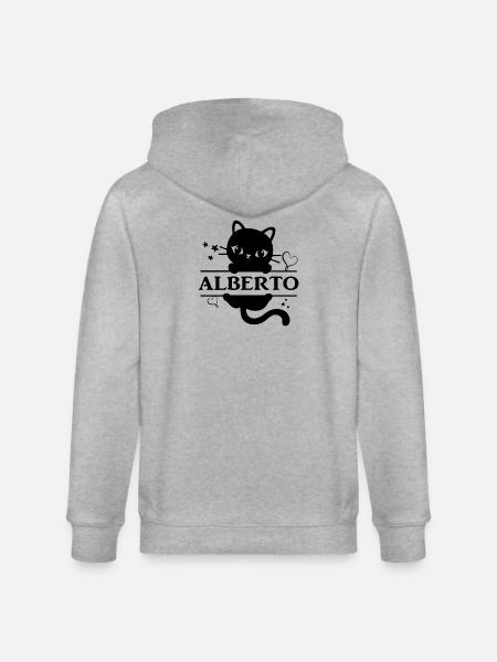 t-shirt Alberto t-shirt gift idea - Stanley/Stella CULTIVATOR Unisex Organic Hooded Jacket - heather grey