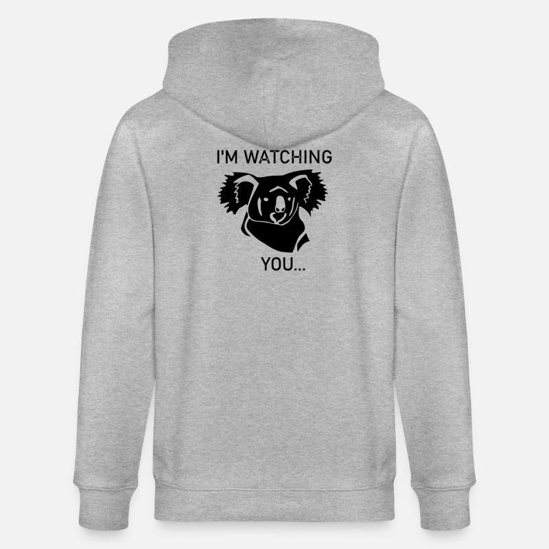 Koala vous regarde - Veste à capuche bio CULTIVATOR Stanley/Stella Unisexe - gris chiné