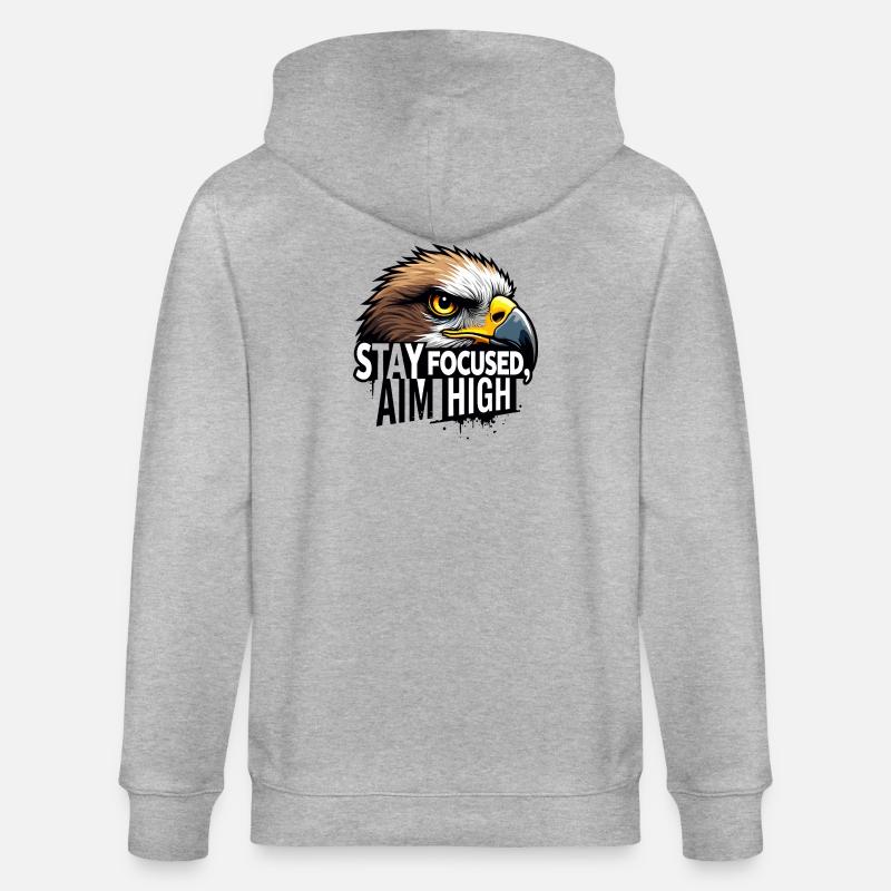 Conception de motivation Eagle Focus - Veste à capuche bio CULTIVATOR Stanley/Stella Unisexe - gris chiné