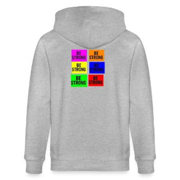 Seien Sie stark Farbblock-Typografie - Stanley/Stella Unisex Bio-Kapuzenjacke CULTIVATOR  - Grau meliert - Hinten - Luana (180cm)