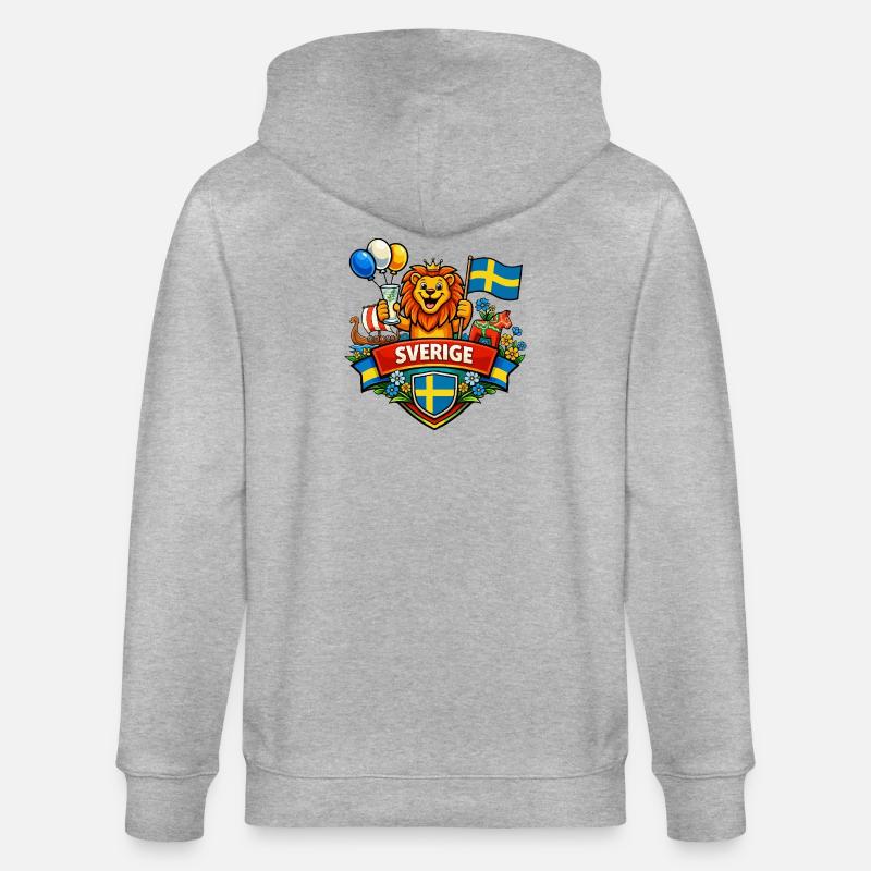 Logo joyeux de la Suède - Veste à capuche bio CULTIVATOR Stanley/Stella Unisexe - gris chiné