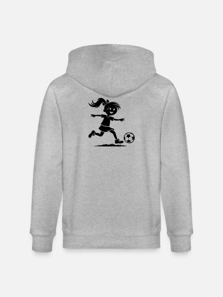 Fussball Mädchen - Stanley/Stella Unisex Bio-Kapuzenjacke CULTIVATOR - Grau meliert