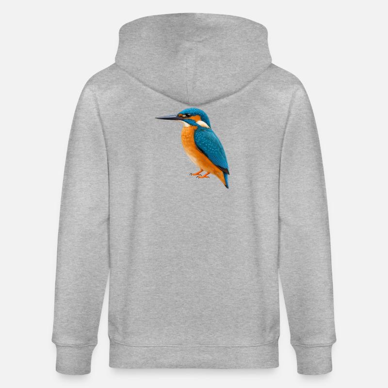 Bunter Eisvögel - Stanley/Stella Unisex Bio-Kapuzenjacke CULTIVATOR - Grau meliert