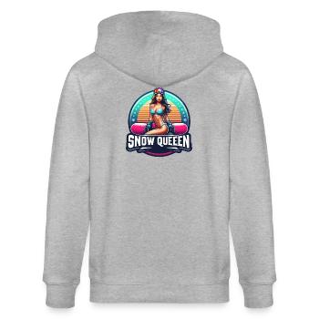Schneekönigin Snowboarden Illustration - Stanley/Stella Unisex Bio-Kapuzenjacke CULTIVATOR  - Grau meliert - Hinten - Luana (180cm)